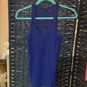 Navy soft tee with airy lace upper back